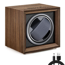 Automatic Watch Winder Box Single: Self Winding Watches Shaker Spinner Wooden Watch Turner Rotator Display Case with Quiet Motor - Men Mechanical Wris