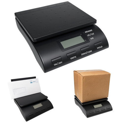 Digital Postal Scale, Electronic Weighing Scale with LCD Display, Multiple Units (Grams, Kilograms, Pounds, Ounces), Zero/Tare Function, Hold Feature,