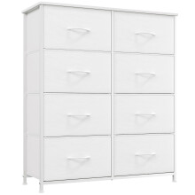 Somdot Tall Chest of Drawers for Bedroom with 8 Drawers, Wide Storage Organiser Fabric Dresser for Closet Nursery Bedside Living Room Laundry Entryway