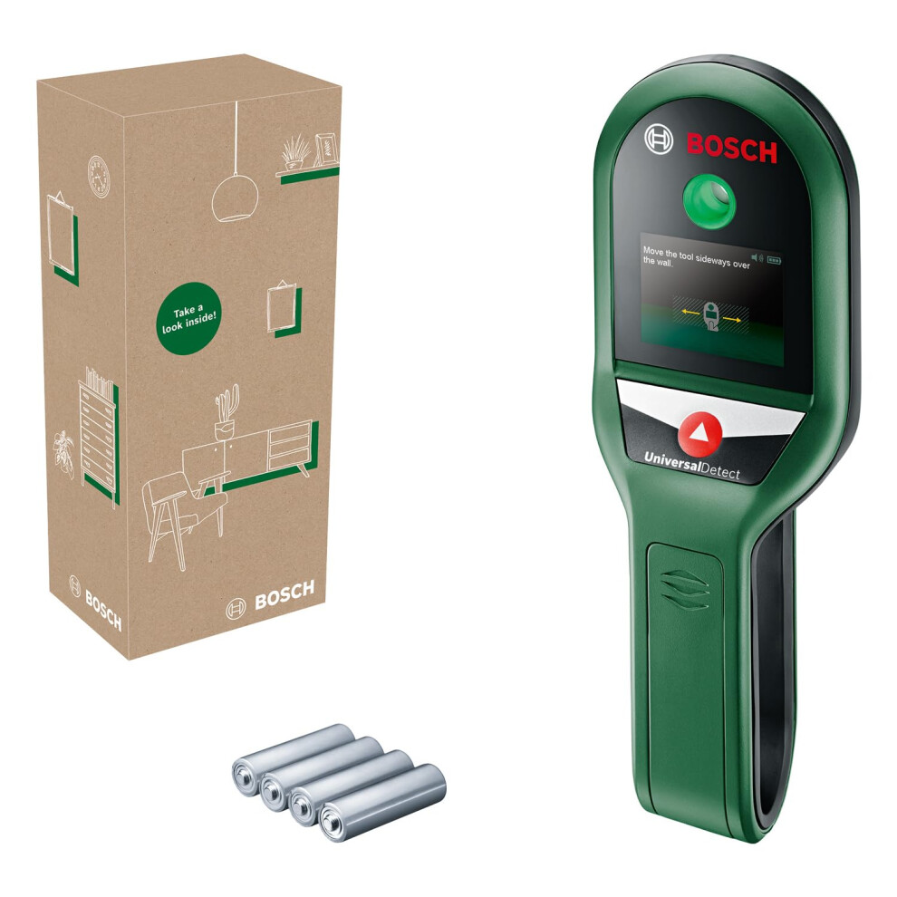 Bosch Detector Universaldetect (Step-By-Step Display Guide For Easy Handling, Stud And Cable Detector, In E-Commerce Cardboard Box)