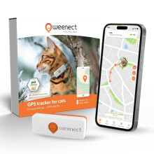 Weenect Cat XS - NEW GPS Tracker for Cats | Real-time Mini GPS Tracker for Cats | Smallest model on the market | Operates with a subscription | Collar