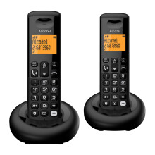 ALCATEL E260 SVoice Duo - DECT Cordless Phone with Answering Machine - Compact Design - Large Backlit Display - Handsfree - Unwanted Call Blocking - 2