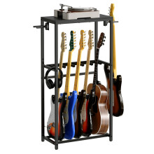 MAHANCRIS Guitar Stand for Acoustic Holder, Electric Guitar, Bass, Ukulele, Multiple Guitar Rack Holder, Floor Adjustable for Guitars, Guitar Amp Acc