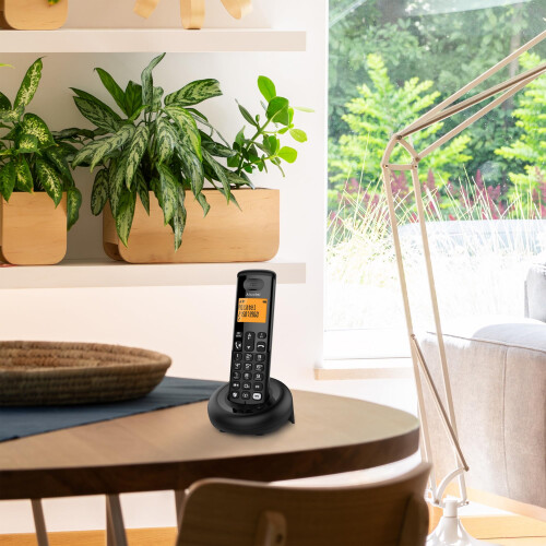 Alcatel ALCATEL E260 SVoice Duo - DECT Cordless Phone with Answering Machine - Compact Design - Large Backlit Display - Handsfree - Unwanted Call Blocking - 2 1