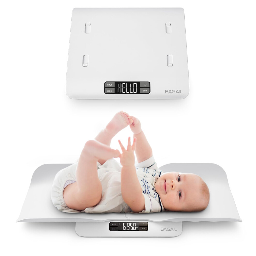 Bagail Baby Scale With Safe And Comfortable Tray, Large Lcd Display, Tare And Hold Functions, Multipurpose Digital Weighing Scale As Infant, Toddler,