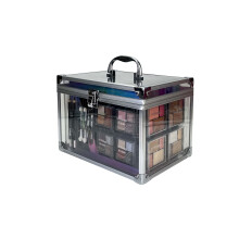 bonvoyage, Makeup Kit with Lipstick, Eyeshadows, Blush, Manicure and Pedicure Set and More, Portable and Lightweight Transparent Case, Colour Delights