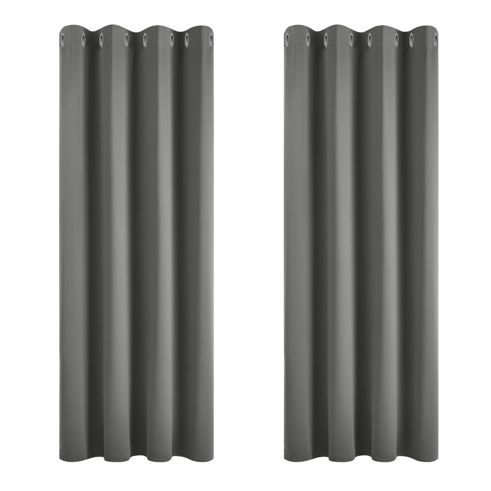 Blackout Curtains Super Soft Bedroom Curtains Thermal Insulated Energy Saving Curtains For Kids Light 46X63 Inch 2 Panels Grey Deconovo