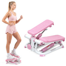 Sunny Health and Fitness Exercise Stepping Machine, Portable Mini Stair Stepper for Home, Desk or Office Workouts (Pink) - P2000