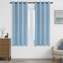 MRTREES Blackout Curtains Bedroom 54 Drop 2 Panels Sky Blue Eyelet Thermal Curtain for Living Room Soft Texture Window Treatments for Kids 46x54 Inch