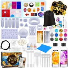 Zoncolor Resin Kits for Beginners, Resin Jewelry Making Kit with Molds Making Supplies - Silicone Casting Tools Set Clear Epoxy Re