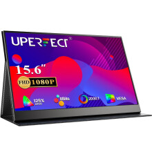 UPERFECT 15.6" Portable Monitor, 125% sRGB Metal Backplate 2000:1 CR 1080P USB-C Mini HDMI External Travel Second Screen w/VESA/Smart Cover, Comp