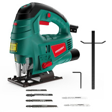 HYCHIKA Jigsaw, 800W Max Cutting Depth 110mm for Wood, 800-3000SPM Electric Jigsaw with Laser, 7 Variable Speeds, 0-3 Orbital Sets, Bevel Cutting