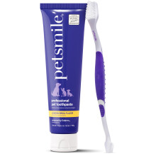 Petsmile Professional Pet Teeth Brushing Kit for Cats & Dogs - Only VOHC Accepted Toothpaste & Patented Toothbrush - Proven to Control Plaque & Tartar