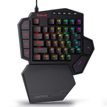 Redragon K585 DITI One-Handed RGB Mechanical Gaming Keyboard, Brown Switches, Type-C Professional Gaming Keypad with 7 Onboard Macro Keys, Detachable