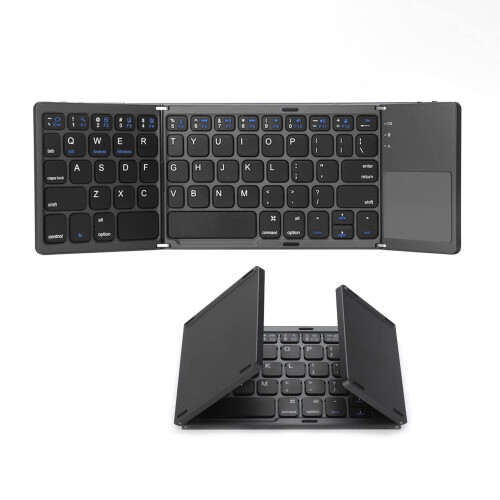 Bluetooth Foldable Keyboard, Slim and Compact Energy-saving Wireless Keyboard with Touchpad for Apple MacBook/iMac/MacBook Pro/Air/Mac