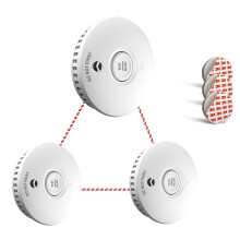 Ruan Wireless Interconnected Smoke Alarm 10 Years Life Photoelectric wireless Smoke Detector 4 Years Battery Fire Alarm Tested Conforms to EN 14604 St