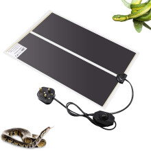XIEHUZA Reptile Heating Mat with Temperature Adjustment, Waterproof Reptile Heat Pad Under Tank Terrarium Heater for Amphibians, Small Animals, Seedin