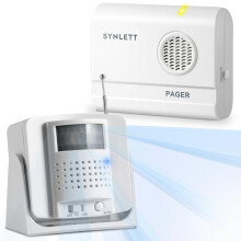 SYNLETT Bed Alarm Caregiver Pager with Wireless Motion Sensor Alarm Indoor Fall Prevention for Elderly Monitoring Seniors Dementia Patients Seniors Ho