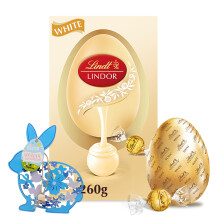Topline Lindt Chocolates Easter Egg for Easter Gifts - Luxury White Chocolate Egg with Chocolate Truffles 260g Chocolates Gift Box with Topline Wooden