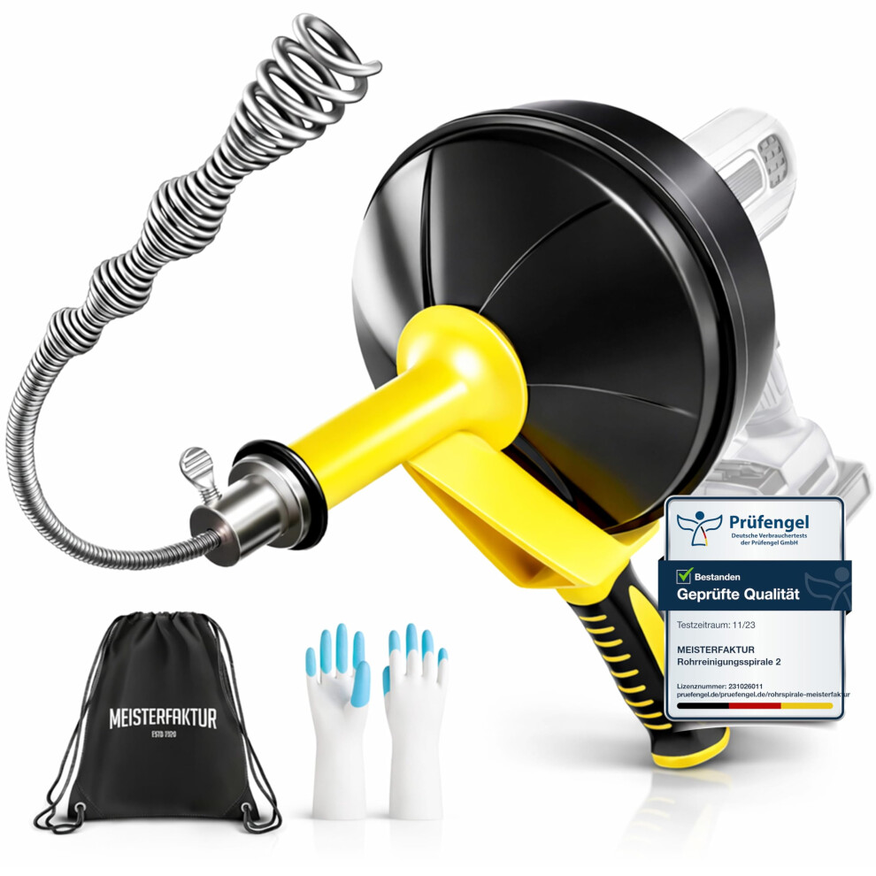 Drain Snake [25 Ft] - With Drill Attachment - Ideal Plumbing Snake For Sink And Drain Unblocking - Solid Drain Unblocker Tool For Real Dyis! 5009958176022