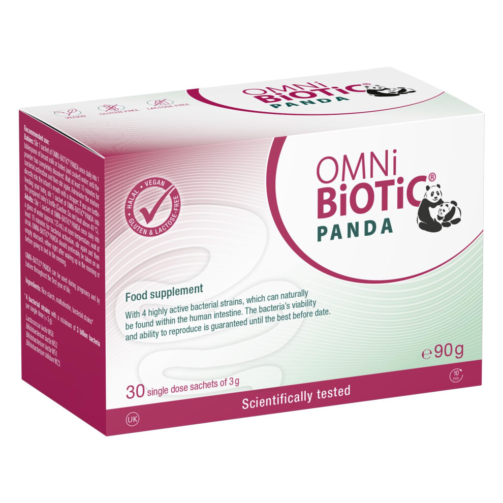 Omni Biotic Panda | A Good Start For Mother And Child | Use During Pregnancy And From Birth Onwards For Babies | 30 Sachets (90 G) Powder | Vegan | Gl