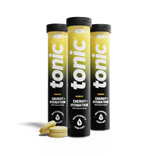 Tonic Health Energy and Hydration Tablets - 15 Vitamins, Minerals, Plants with Panax Ginseng, No Sugar Effervescent Multivitamins - Rehydration Electr