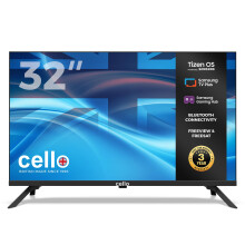 Cello C3225TZ Frameless 32 Inch HD Ready Smart TV Powered by Tizen Operating System Cloud Gaming Without Console - Bluetooth, HDMI, USB & Wi-Fi Connec