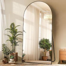 Koonmi Arched Full Length Mirror, Right Angle Design, Large Size 17176cm, Full Length Mirror with Stand, Made of Tempered Glass Suitable for Bedroom,