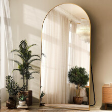 Koonmi Arched Full Length Mirror, Right Angle Design, Large Size 17176cm, Full Length Mirror with Stand, Made of Tempered Glass Suitable for Bedroom