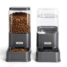 Nobleza Automatic Dog Cat Food Feeder and Waterer Set, 3.8 L Dog Cat Water and Food Dispenser, Automatic Pet Water Dispenser Pet Feeder for Small Medi