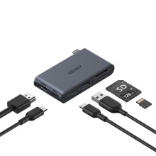 Anker Nano USB C Hub, 6-in-1 Compact USB-C Hub with 85W PD Charging (Charger Not Included), 4K@60Hz HDMI, 10Gbps USB-C, 5Gbps USB-A, SD/TF Card Reade