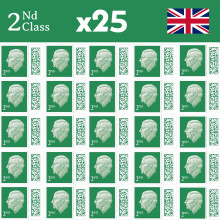 Albian Trading 2nd Class Stamps (25 Stamps) - 2nd Class Stamps - Barcoded Self Adhesive UK Letter Postage Stamps for Postage - (25 Total)