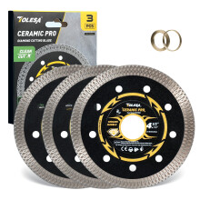 TOLESA 115mm Diamond Cutting Disc, Super Thin Porcelain Cutting Disc for Angle Grinder, 4.5" Diamond Tile Cutting Disc for Marble and Granite - 22.23m