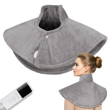 Electric Neck and Shoulder Heat Pad for Pain Relief with 9 Heat Settings and 4 Timers, Soft Plush Neck Warmer, Fast Heating with Auto Shut-Off, Machin