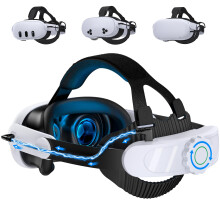 ALEEMTRY Head Strap with 10000mAh Battery for Meta Quest 3S/Quest 2/Quest 3, Adjustable Elite Strap Replacement, VR Helmet Accessories Extend Play Ti