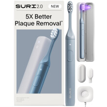 SURI 2.0 NEW Sonic Electric Toothbrush with Pressure Sensor & UV-Cleaning Travel Case |1 month+ Battery | Designed in London | Electric Toothbrush for