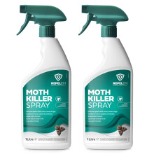 REPELEM 1L Moth Killer Spray - Fast Acting Moth Repellent & Insect Killer, Kills Moths at all Life Stages, Professional Strength Permethrin Spray, Lar