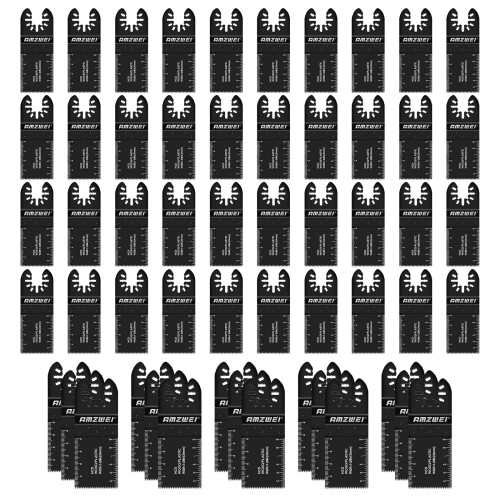 55PCS Multi Tool Blades, Universal Multitool Blades for Wood Plastics Cutting, Oscillating Multitool Quick Release Compatible with Dewalt Milwaukee Bo