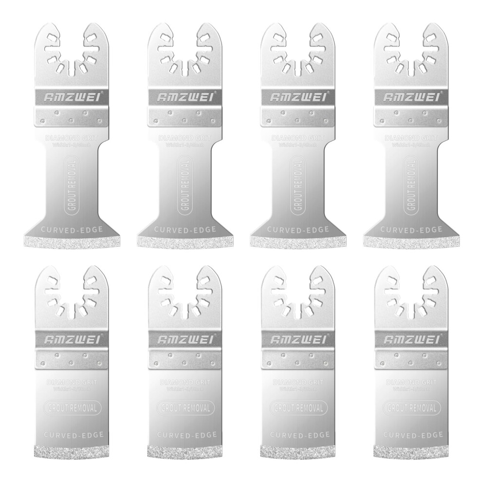 8Pcs Oscillating Multitool Diamond Grout Removal Blades Universal Remove Grout Plaster Mortar Cutting Grinding Shaping Compatible With Dewalt 5051226650574