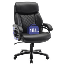 COLAMY Big and Tall Office Chair 400lbs, PU Leather Executive Office Chair for Heavy People, Extral Wide Adjustable Innerspring Desk Chair for Home Of