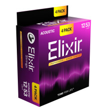 Elixir Strings Phosphor Bronze Acoustic Guitar Strings with NANOWEB Technology, Light (.012-.053) - Amazon Exclusive 4 Pack