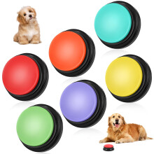 Gaethra Dog Buttons Talk Training 6 Pack, Recordable Button, Sound Buttons with Anti-Slip Mat, 30 Second Voice Recording Button, Talking Buttons for D