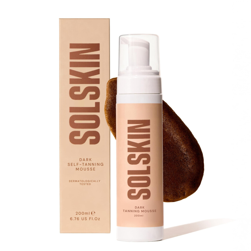 Solskin Bronze Tanning Mousse With Hyaluronic Acid & Aloe For Natural Glow - Fast-Drying Fake Tan, Moisturising Formula For Sensitive Skin, Streak-Fre