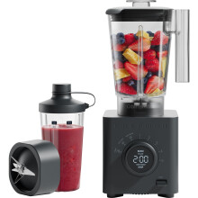 Chefman 1.2L Smoothie Blender, Crush Ice, Nuts and Frozen Fruit, 1380W, Stainless Steel Blade, Auto Blend Function, Includes 600ml