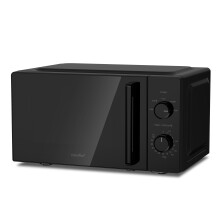 COMFEE' 20L Compact Microwave, 700W Black Solo Manual Microwave with Inverter,5 Power Levels,Quick Defrost,Easy Clean,Dial Timer,Small for Kitchen- CM