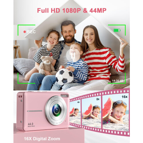 Digital Camera 1080P FHD 44MP Compact Digital Camera with 2.5" Screen 1