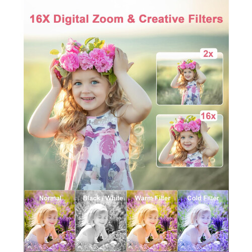 Digital Camera 1080P FHD 44MP Compact Digital Camera with 2.5" Screen 2