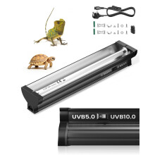 GlowUp Dual-Mode 8W T5 UVB Light Reptile Kit, 10% UVB and 5% UVB Switchable, 31.5cm/12.4in HO T5 UVB Kit, for Tropical Desert Reptiles and Rainforest
