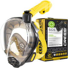 Cressi Komodo Full Face Dry Snorkelling Mask - 180 Panoramic View Snorkelling Mask - Dry Side Snorkel & Adult Snorkel Set