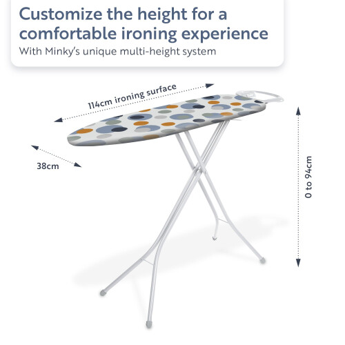 Minky Minky Marine Ironing Board with 114 x 38cm Ironing Surface 1